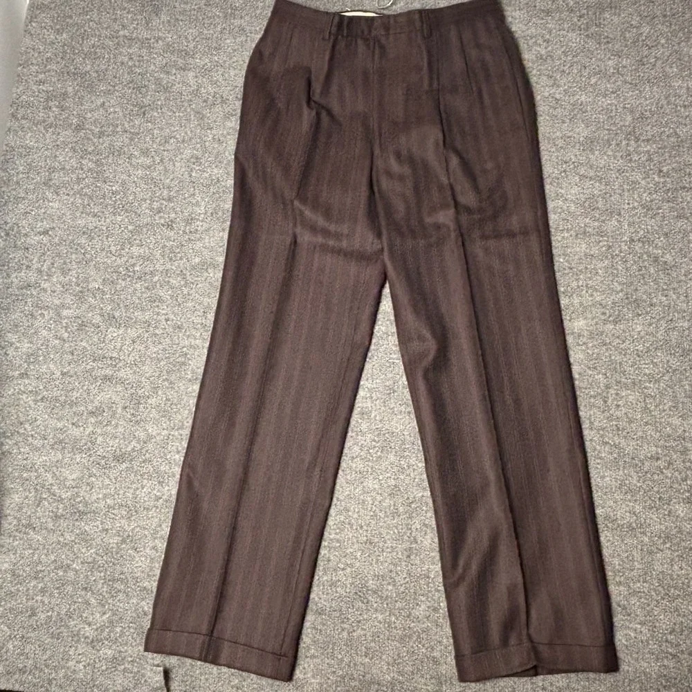 Emanuel Ungaro Uomo Brown Pinstripe Virgin‎ Wool Blazer Saks Fifth Avenue 42L IT